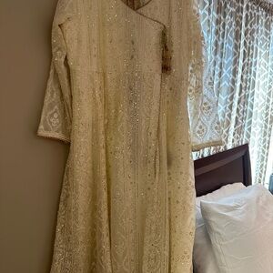 Pakistani party wear 3 piece preowned chiffon maxi